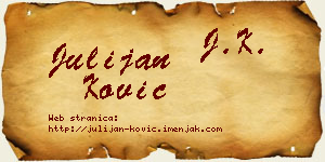Julijan Ković vizit kartica